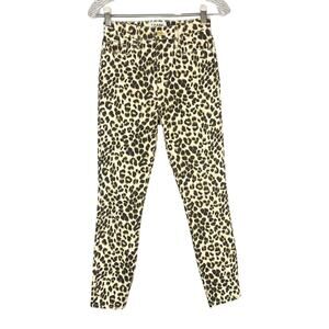 FRAME Ali High Rise Cigarette Leopard Jean